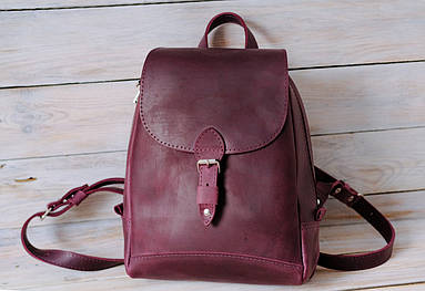Жіночий рюкзак Женева з натуральної шкіри колір Бордо