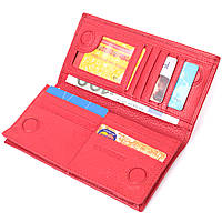 Вертикальный женский кошелек на магнитах из натуральной кожи ST Leather 22539 Красный высокое качество