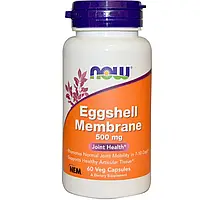 Мембрана яичной скорлупы, NOW Foods, 500 мг, 60 капсул, Eggshell Membrane