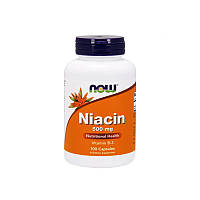 Ниацин NOW Foods, 500 мг, 100 капсул, витамин B3, никотиновая кислота