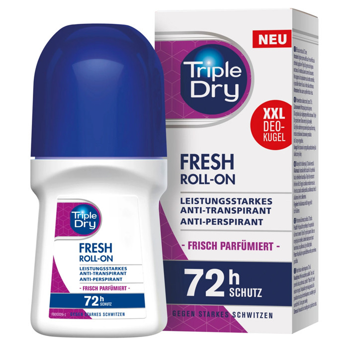 Чоловічий роликовий дезодорант Triple Dry Anti-transpirant Roll-On Fresh 72h 50мл, фото 1