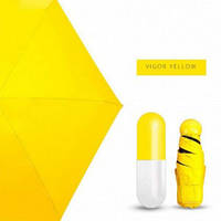 Качественный женский зонт | Компактный зонт | Карманный мини зонт | Capsule umbrella. LM-981 Цвет: желтый