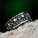 Кільце печатка перстень чоловіче сталеве TRIBES 20 з медичної нержавіючої сталі з Черепами, фото 4