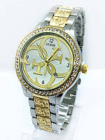 Годинник жіночий наручний Guess (Гесс), комбінований з білим циферблатом ( код: IBW895SY )