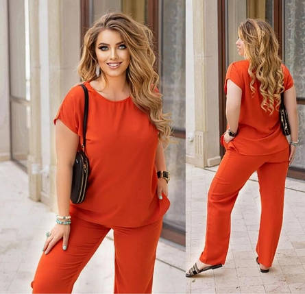 Неймовірний жіночий костюм, тканина "Жатка" 50, 52, 54, 56, 58, 60 розмір 50, фото 1