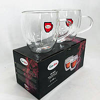 Набор чашек с двойными стенками Con Brio CB-8625-2,  2 шт, 250 мл, двойной стакан AB-767 для кофе