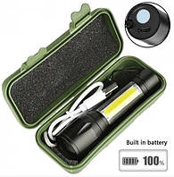 Світлодіодний ліхтарик Bailong Police COB USB BL-511 BL-515 BL-513 у пластиковому чохлі Techo