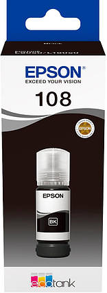 Оригінальне чорнило Epson 108 EcoTank L8050/L18050 Black (Чорне) C13T09C14A 70 мл, фото 3