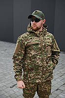 Тактическая демисезонная куртка Soft Shell хищник Армейская куртка Софтшелл на флисе хищник