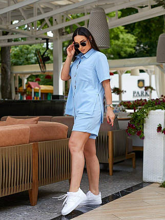 Стильний жіночий костюм, тканина "Жатка" 44, 46, 48 розмір 44, фото 2