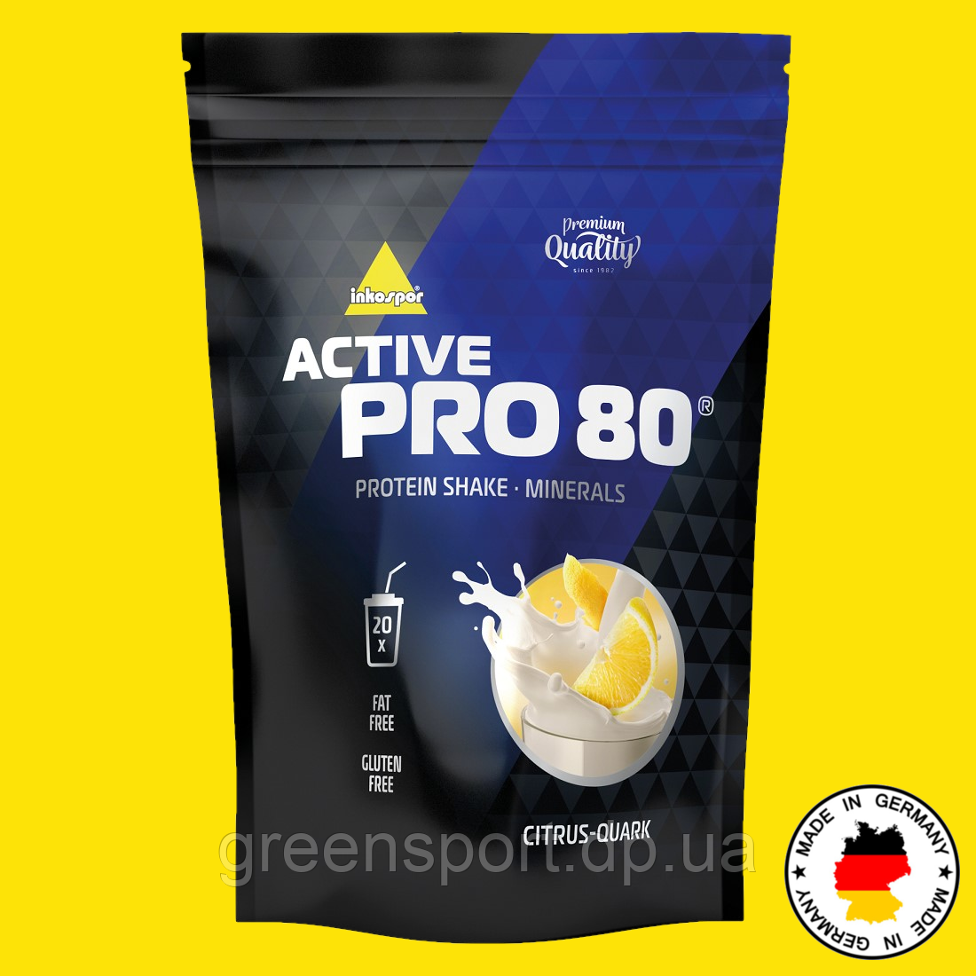 Inkospor Active Pro 80, смак сир з лимоном 500 г, протеїни, молочний білок, сироватковий білок, яєчний білок