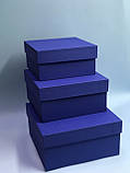 Набір квадратних коробок з кришками (синій), фото 2