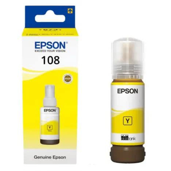 Оригінальне чорнило Epson 108 EcoTank L8050/L18050 Yellow (Жовтий) C13T09C44A 70 мл