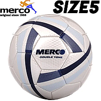 Мяч футбольный спортивный игровой мяч для футбола Merco Double Tone Soccer Ball White, размер №5