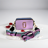 Стильна універсальна сумочка клатч для дівчини Mark Jacobs Logo сумка марк джейкобc шкіряна фіолетова