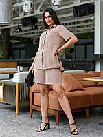 Стильный женский костюм, ткань "Жатка" 44, 46, 48, 50, 52, 54, 56, 58 размер 44