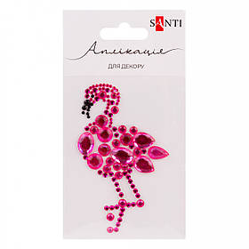 Аплікація SANTI зі страз самоклейних Фламінго 6х10 см 743026