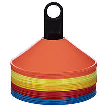 Набір тренувальних фішок для розмітки поля 50 шт з підставкою і чохлом, діаметр 20см кольоровий C-6418, фото 2