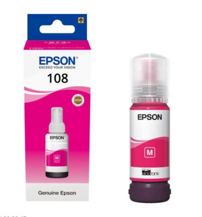 Оригінальне чорнило Epson 108 EcoTank L8050/L18050 Magenta (Пурпурне) C13T09C34A 70 мл