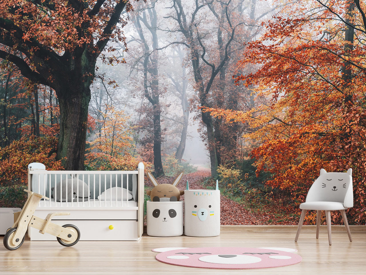 Самоклеюча плівка Oracal "Осінній ліс",фото шпалери для декорування будинку, фото 1