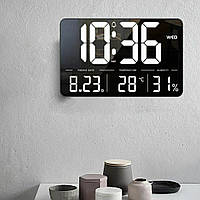 Настенные электронные часы Mids с дистанционным управлением, термометр, гигрометр, календарь.