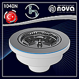 Випуск для сифона кухонної мийки 3 1/2 без переливу NOVA 1040N, фото 3