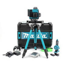 Акумуляторний лазерний нівелір Makita 3D-4D рівень (3.7V, 5AH). АКБ рівень зі штативом Макіта