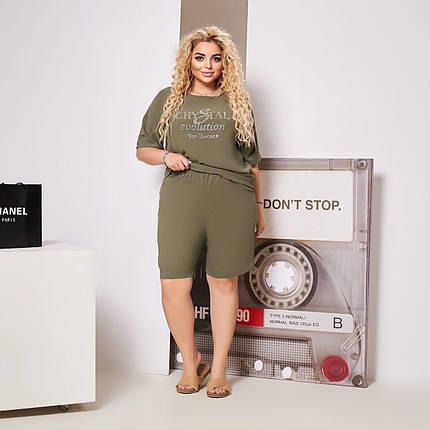 Стильний жіночий костюм, тканина "Жатка" 56, 58, 60 розмір 56, фото 1