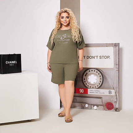 Стильний жіночий костюм, тканина "Жатка" 56, 58, 60 розмір 56, фото 3