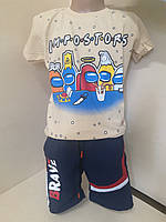 Летний костюм для мальчика подростка футболка шорты Амонг Ас 128 134
