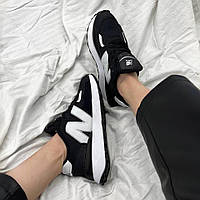 Кроссовки женские черные New Balance Running black white экозамша размер 36 - 40