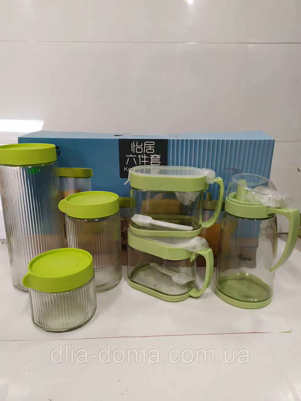 Набор ёмкостей для сыпучих продуктов стеклянные 1/6 " Family " 980*600*550*300 2/450 6060-05, фото 1