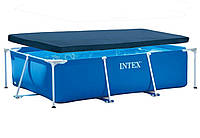Каркасний басейн з тендом Intex 300х200х75см прямокутний 28272 об'єм 3834л ПВХ Синій