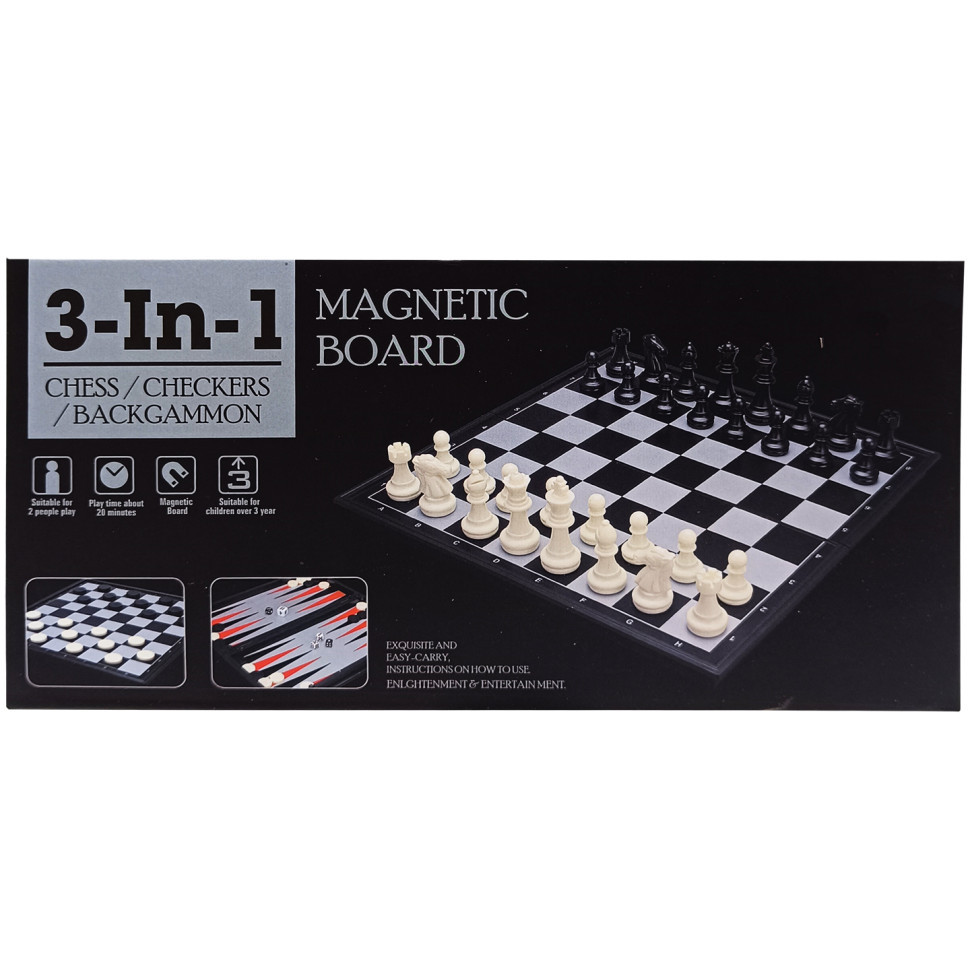 Магнітні шахи 3 в 1 Bambi 20160 нарди шашки