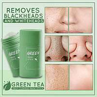 Маска для обличчя з маслом зеленого чаю проти чорних точок акне очищаюча Green Tea крем зволожуючий Techo