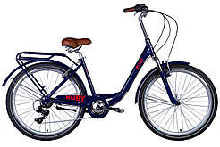 Велосипед AL 26" Dorozhnik RUBY AM Vbr рама-" з багажником задн St з крилом St 2024 (темно-червоний (м))