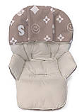 Чохол DavLu на стільчик для годування Capella Смайлик на бежевому (000205), фото 2