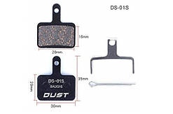 Колодки гальмівi напівметал disc DUST DS-01S 
Пiдходити пiд дискi гальма: Shimano M515/M446/Tektro Draco і