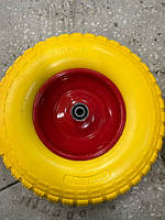 Поліуретанове жовте колесо 4,00-8 підшипник 20 cегментний протектор