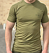 Армейська чоловіча футболка ВСУ олива з хрестом 44-62р тактична футболка бавовняна, фото 6