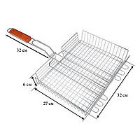 Решетка для гриля барбекю HX-582 58х32х6см BBQ Grilling решетка для мангала из нержавейки - сетка гриль «T-s»