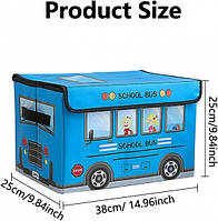Ящик Пуф короб складной ящик для игрушек Save Box Автобус синий «T-s»
