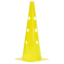 Конус фішка з отворами для бар'єру, розмітки спортивних трас та дистанцій 48см, Салатовий, C-5431