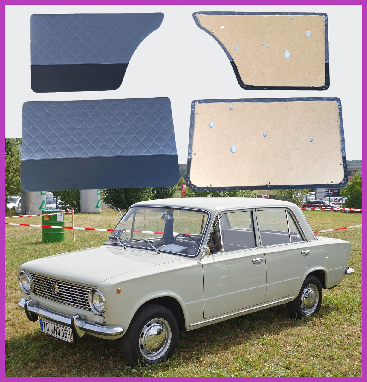 Картка дверей 2101-2107 "ромбік" сіра, фото 1