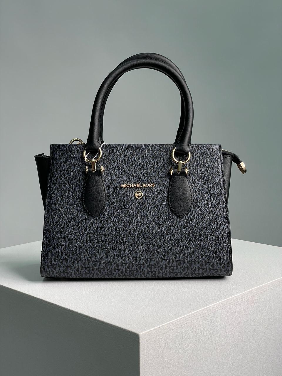 Жіноча сумка Майкл Корс чорна Michael Kors Black Marilyn Large Logo