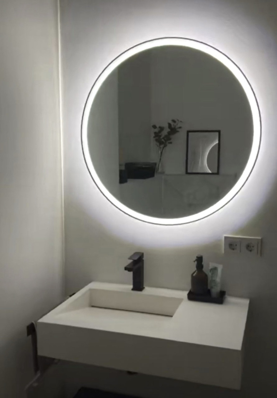 Кругле дзеркало з Led підсвічуванням без рами
