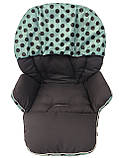 Чохол DavLu на стільчик для годування Capella Горох на м'ятному (000207), фото 2