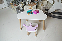 Детский столик Облачко и стульчик Корона фиолетовая «T-s»