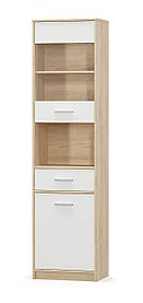 Вітрина 1Д1В1Ш Тіпс Меблі Сервіс Сонома/Білий