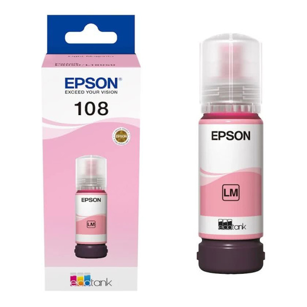 Оригінальне чорнило Epson 108 EcoTank L8050/L18050 Light Magenta (Світло пурпурний) (C13T09C64A) 70 мл